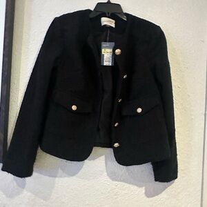 Ladies black color button front jacket (S)